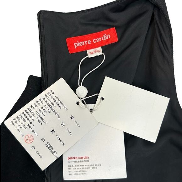 🆕 Pierre Cardin Dress Womens Size 6 8 Black Wool Blend Rhinestone Sparkles Chic - Picture 13 of 16